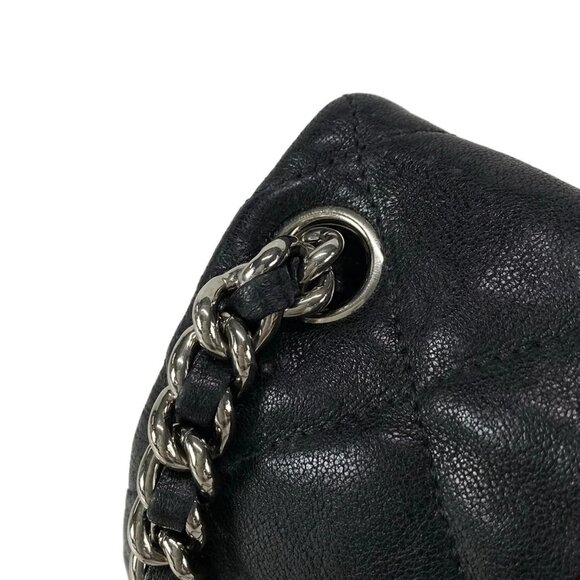 Auth CHANEL Chain Around / Matelasse A49889 Black Leather Shoulder Bag - Picture 12 of 16